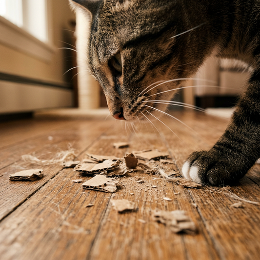 猫が爪とぎの段ボールを食べる！誤飲は危険？原因と対策、カスが出にくい爪とぎの選び方