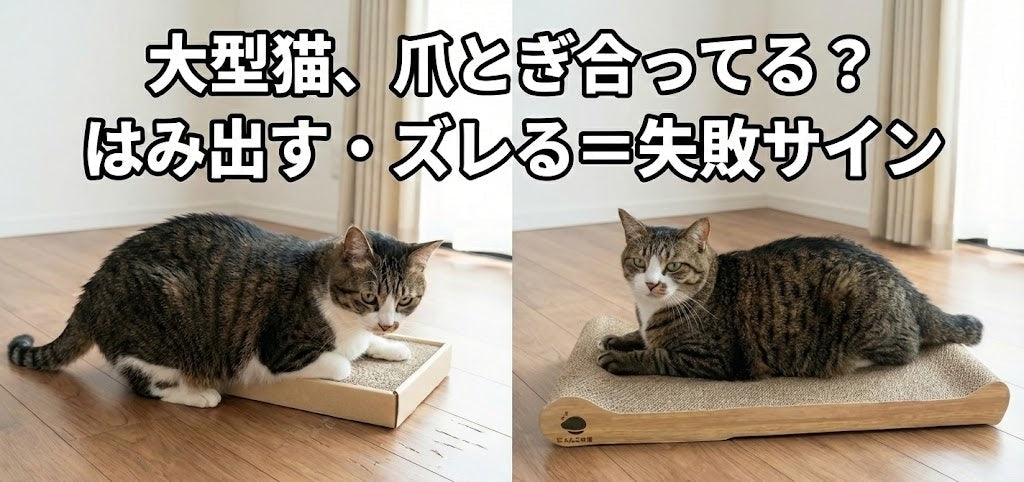 大型猫は「大型猫用の爪とぎ」が必要です｜普通サイズだと起きる3つの失敗