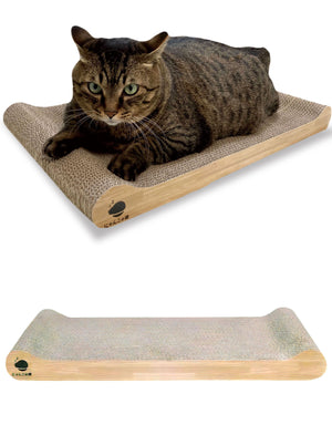 【7月下旬入荷予定】【とぎかすゼロ 1年使える高耐久】 猫 爪研ぎ 大型猫でもはみ出さない 獣医師監修 爪とぎ ワイド段ボール 大型サイズ 裏表使える 長さ58cm x幅34cm x 高さ5.5cm