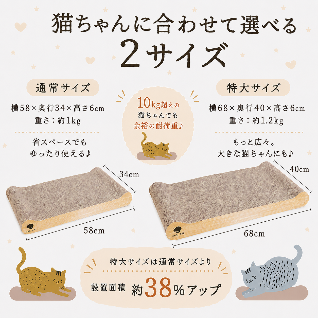 【とぎかすゼロ 1年使える高耐久】 猫 爪研ぎ 大型猫でもはみ出さない 獣医師監修 爪とぎ ワイド段ボール 大型サイズ 裏表使える