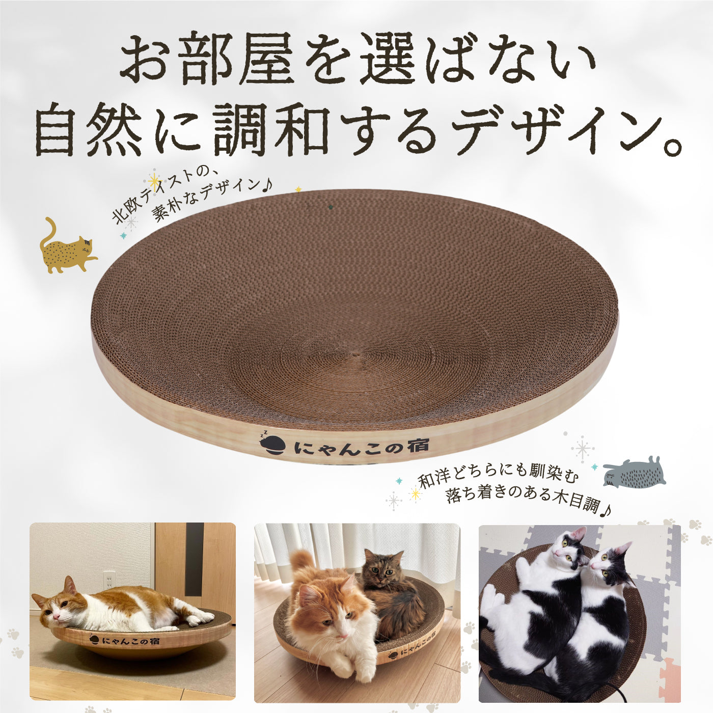 とぎかすゼロ 6ヵ月使える高耐久】 爪とぎ 猫 爪研ぎ 丸型 大きな猫