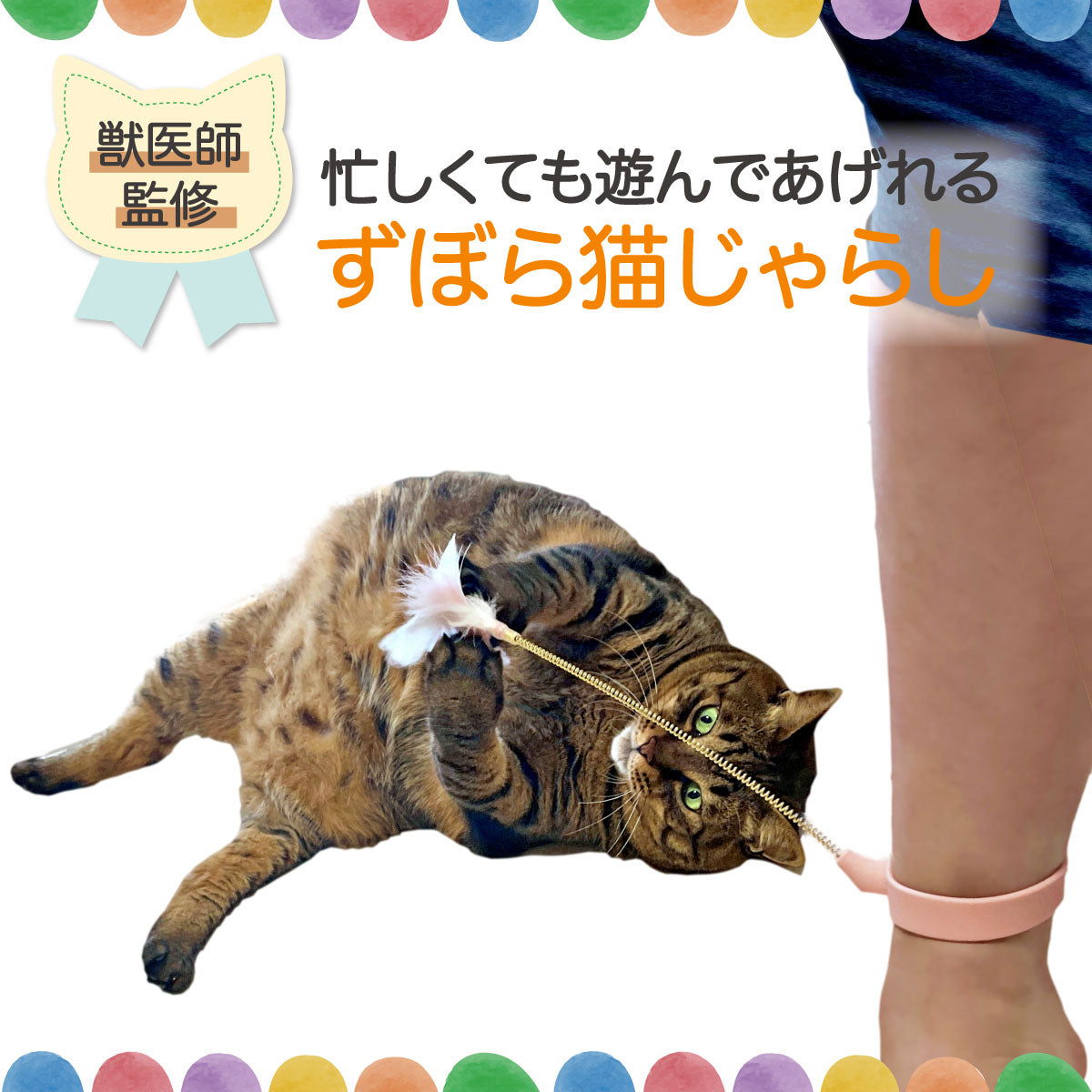獣医師監修 忙しくても遊んであげれる 】ずぼら猫じゃらし おもちゃ 羽